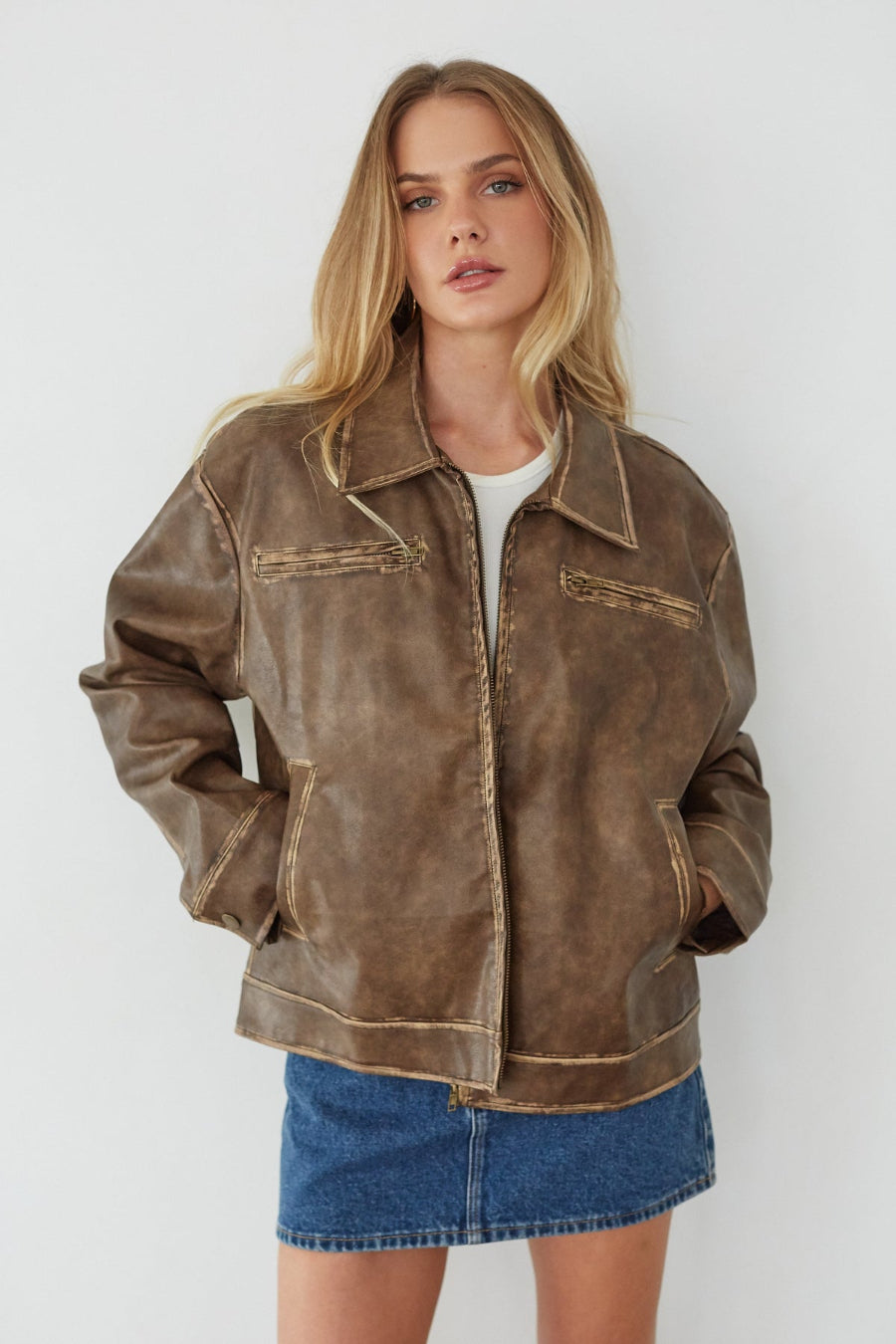 Faux Leather Jacket