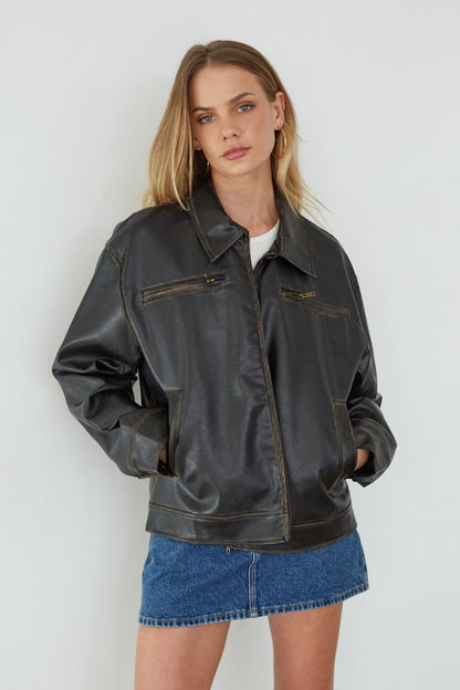 Faux Leather Jacket