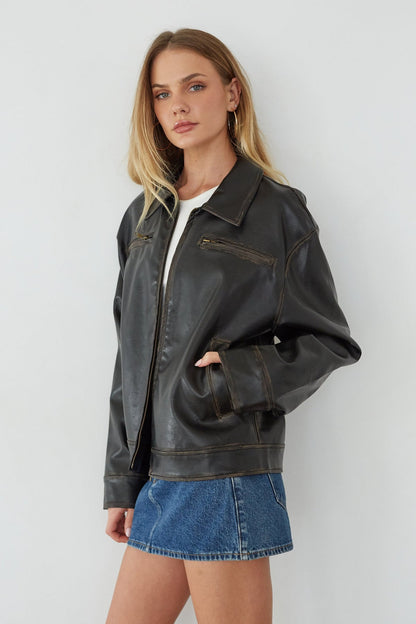 Faux Leather Jacket