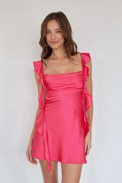 Ruffle Strap Mini Dress