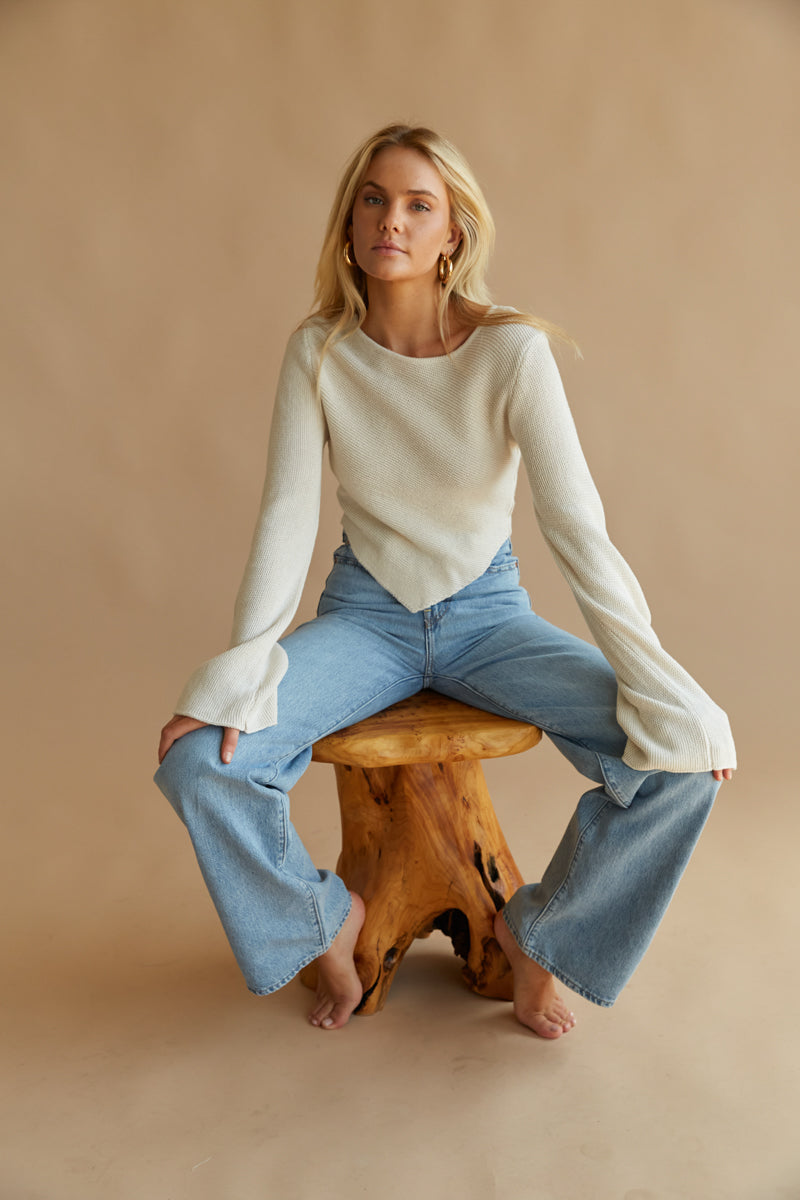 Open Back Sweater Top