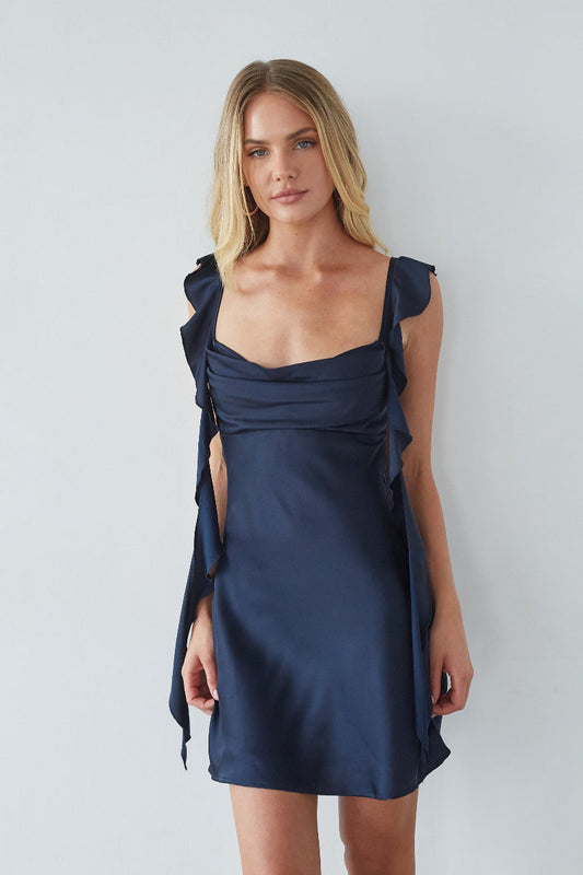 Ruffle Strap Mini Dress